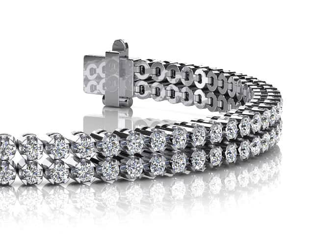 Double Row Lab - Grown Diamond Bracelet with 4.16 ct.(finished) 2.0mm - Luxury Time NYC