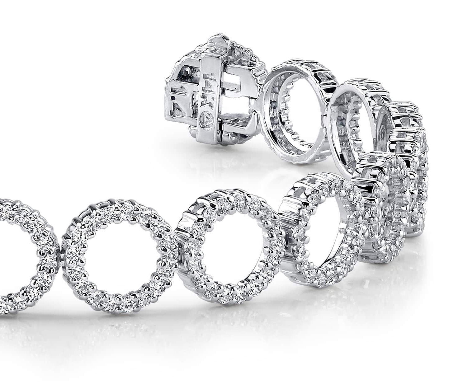 Dripping With Diamonds Circle Link Bracelet Lab - Grown Diamond with 3.98 ct.(finished) 1.4mm - Luxury Time NYC