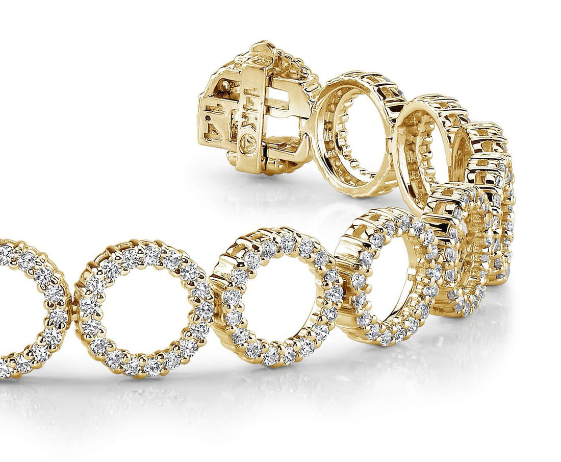 Dripping With Diamonds Circle Link Diamond Bracelet with 3.98 ct.(finished) 1.4mm - Luxury Time NYC