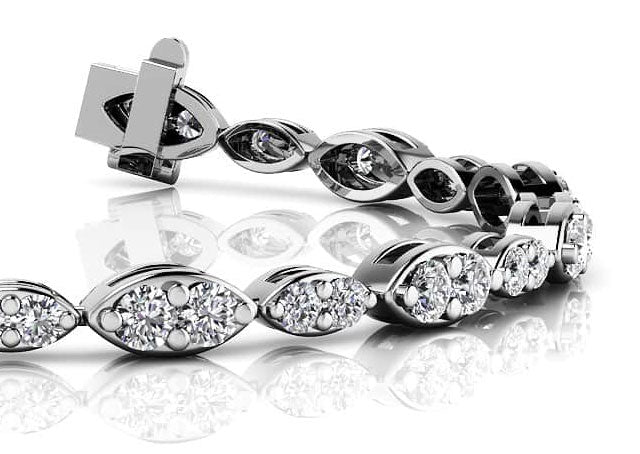 Dual Marquise Link Lab - Grown Diamond Bracelet with 3.46 ct.(finished) 2.3mm, 2.9mm - Luxury Time NYC