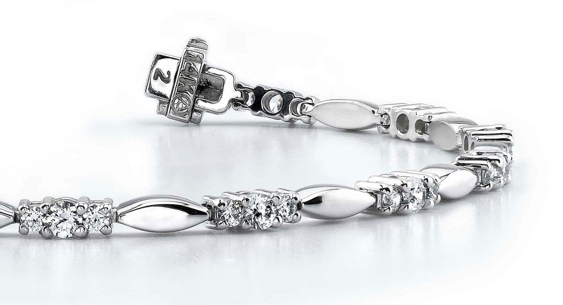 Elliptical Link Diamond Bracelet with 2.05 ct.(finished) 2mm, 3mm - Luxury Time NYC