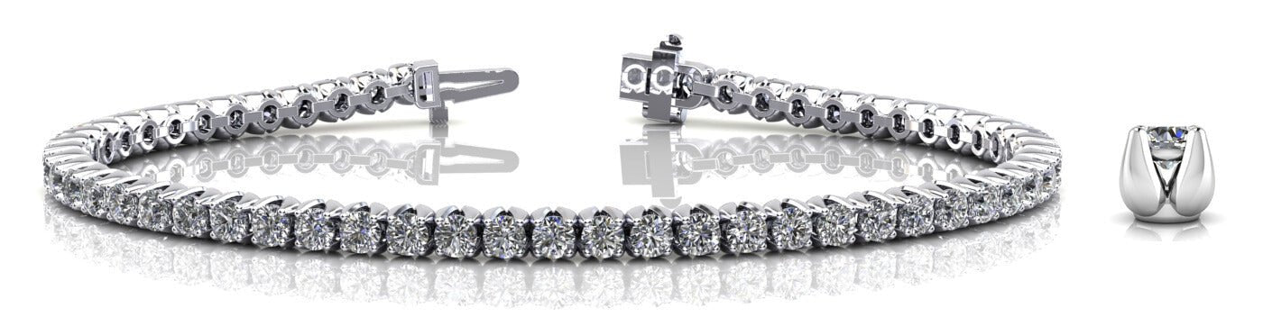 Enchanted Tulip Diamond Tennis Bracelet with 10.25 ct.(finished) 4mm - Luxury Time NYC