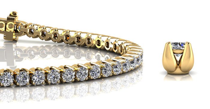 Enchanted Tulip Diamond Tennis Bracelet with 10.25 ct.(finished) 4mm - Luxury Time NYC