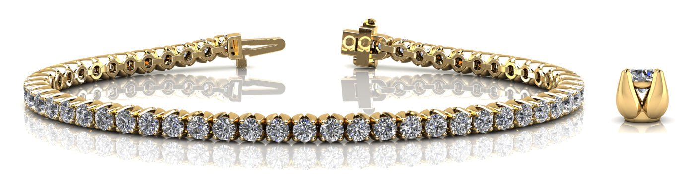 Enchanted Tulip Diamond Tennis Bracelet with 10.25 ct.(finished) 4mm - Luxury Time NYC