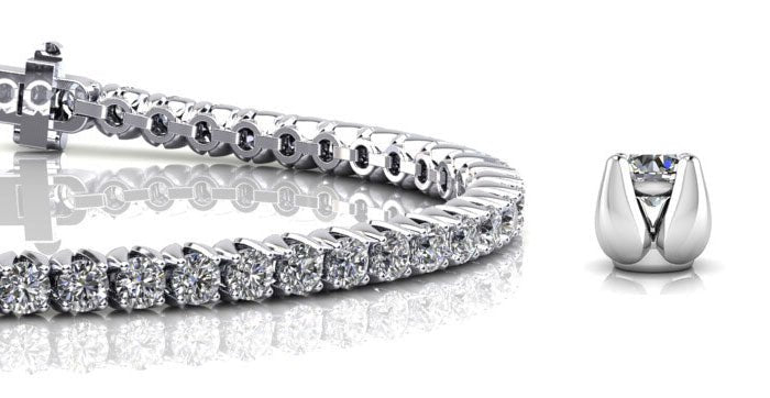 Enchanted Tulip Diamond Tennis Bracelet with 10.25 ct.(finished) 4mm - Luxury Time NYC