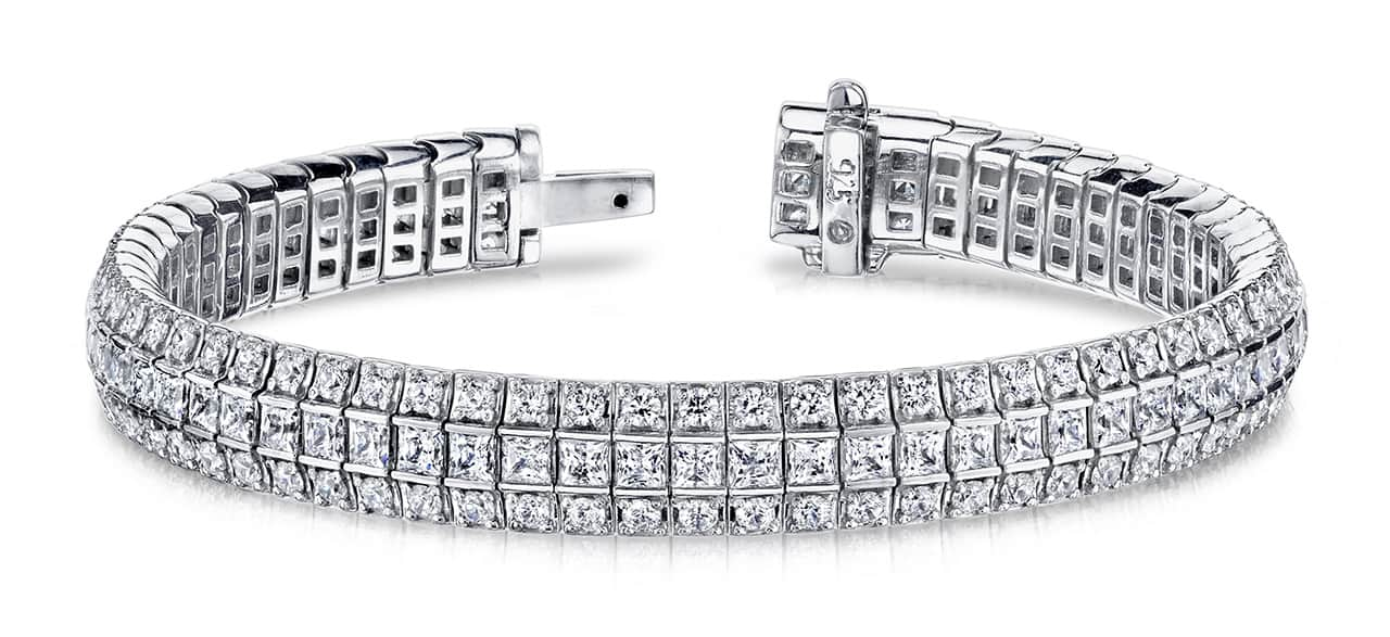 Exquisite Classic Diamond Bracelet with 9.82 ct.(finished) 2.0mm, 2.5mm - Luxury Time NYC