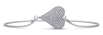 Exquisite Heart Diamond Adjustable Diamond Bracelet with 0.81 ct.(finished) 1.1mm, 1.2mm - Luxury Time NYC