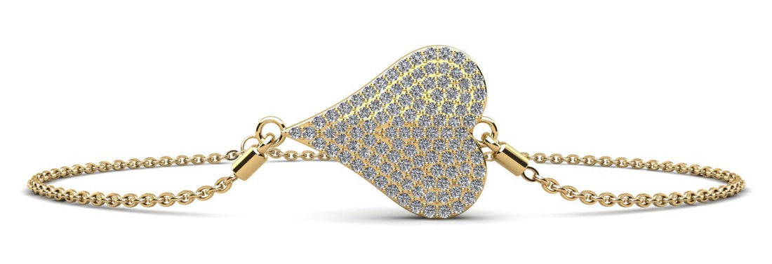 Exquisite Heart Diamond Adjustable Lab - Grown Diamond Bracelet with 0.81 ct.(finished) 1.1mm, 1.2mm - Luxury Time NYC