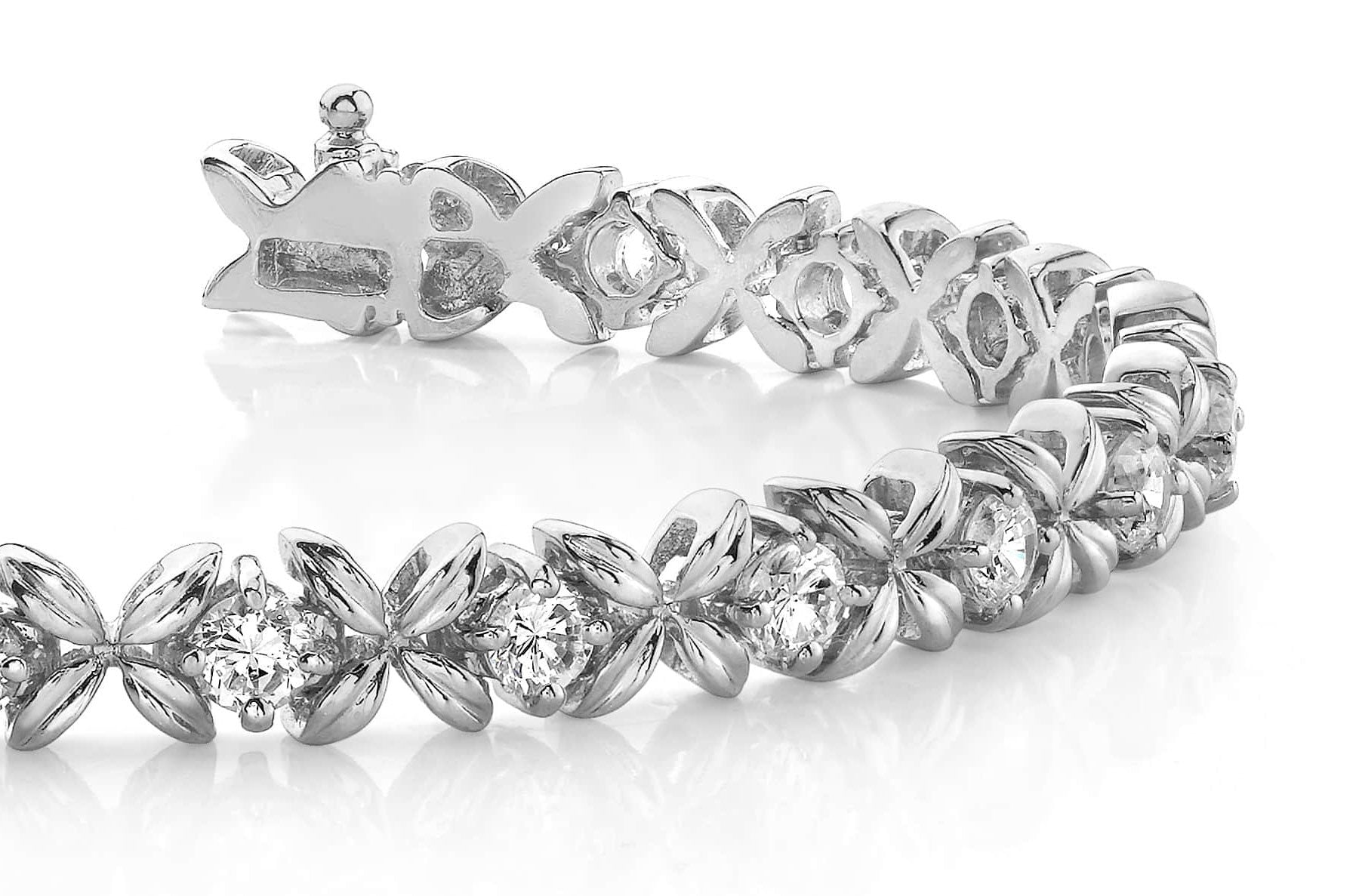 Faceted X Link Diamond Bracelet with 3.08 ct.(finished) 3.5mm - Luxury Time NYC