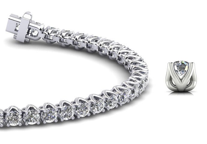 Fiery Flame Diamond Tennis Bracelet with 1.95 ct.(finished) 2mm - Luxury Time NYC