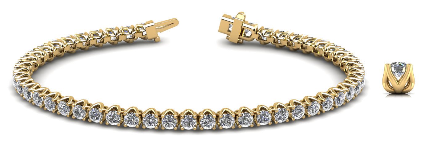 Fiery Flame Diamond Tennis Bracelet with 5.15 ct.(finished) 3mm - Luxury Time NYC