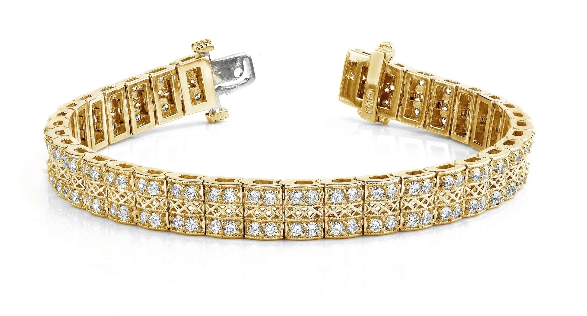 Filigree Diamond Bracelet with 1.98 ct.(finished) 1.2mm - Luxury Time NYC