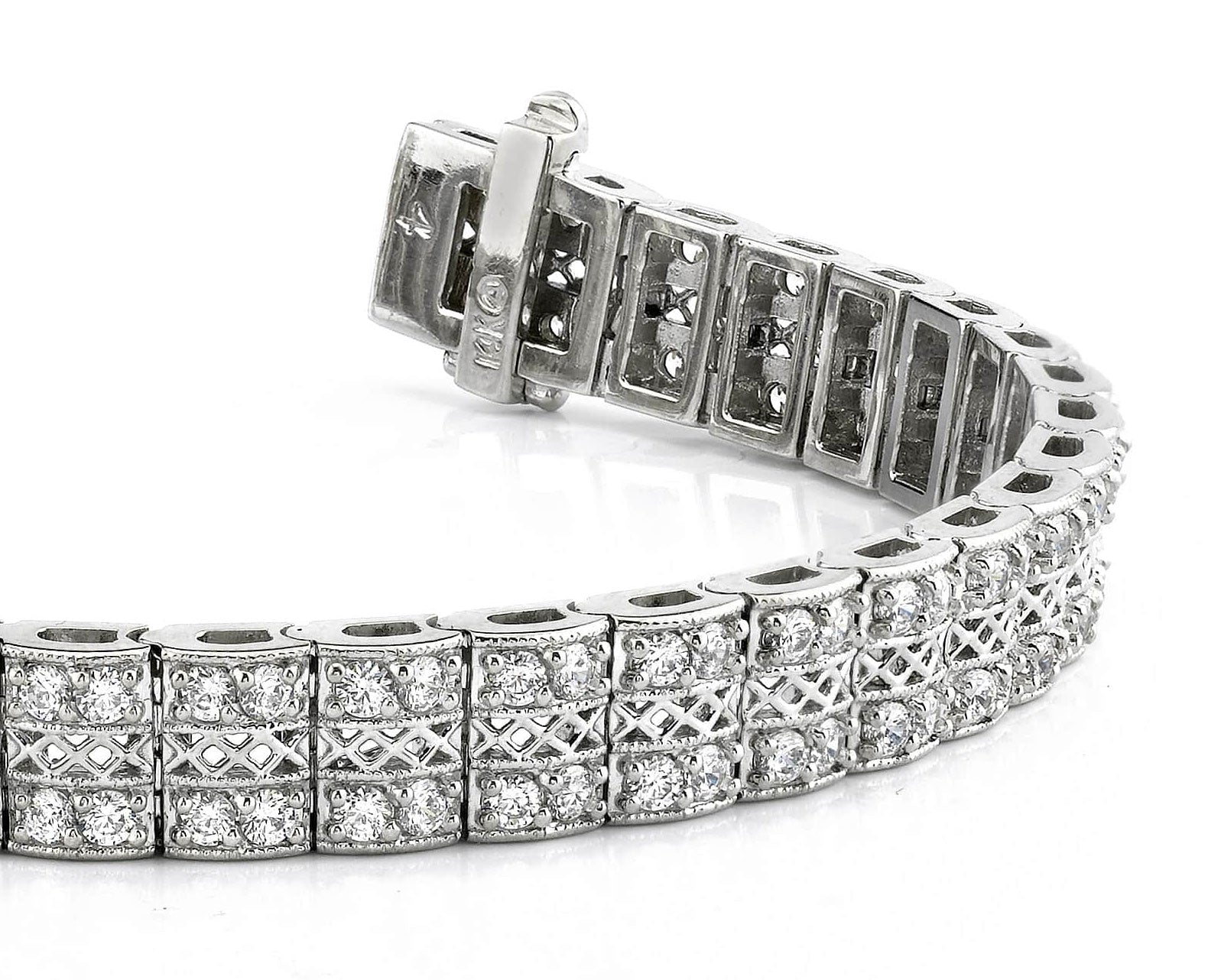 Filigree Diamond Bracelet with 3.04 ct.(finished) 1.7mm - Luxury Time NYC