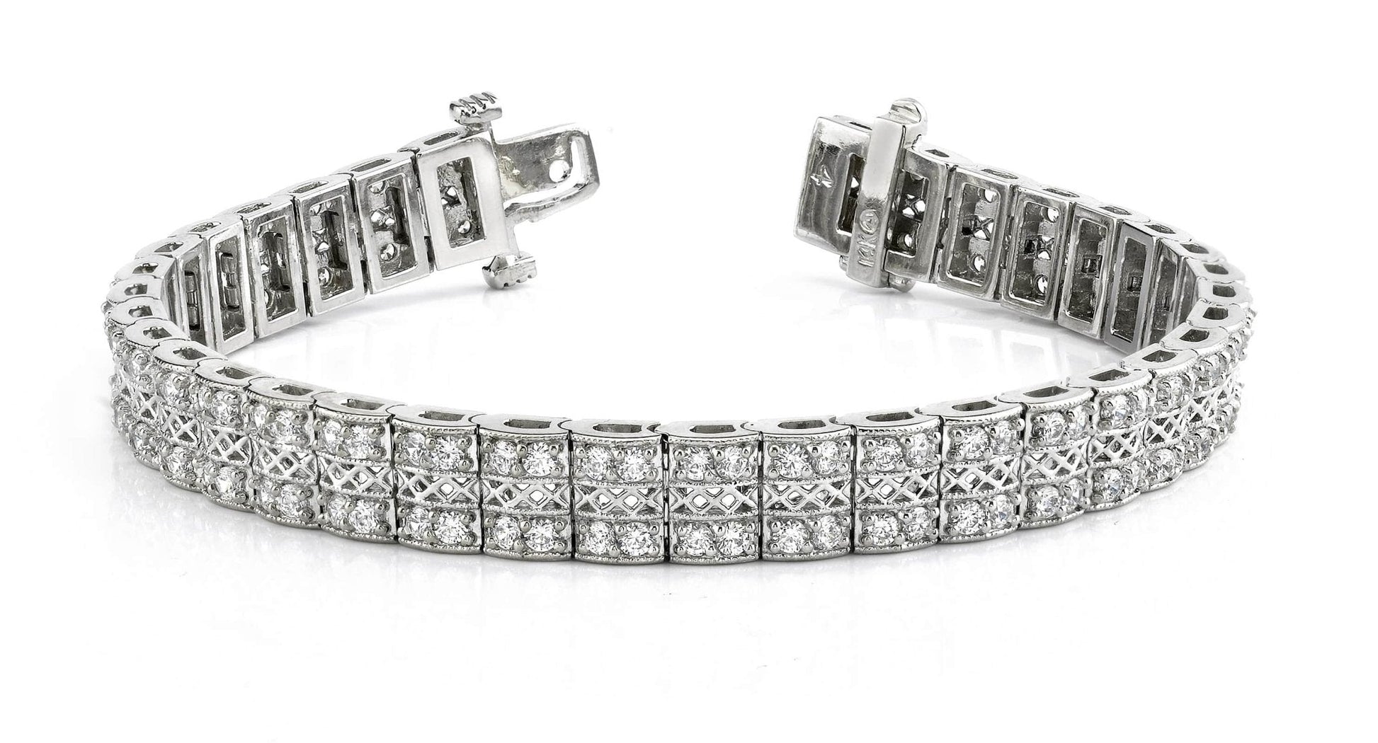 Filigree Diamond Bracelet with 4.06 ct.(finished) 1.9mm - Luxury Time NYC