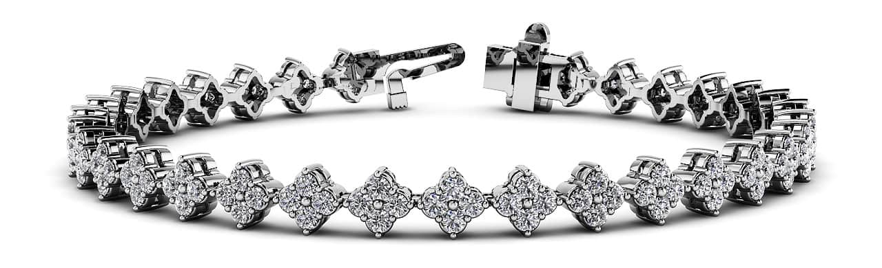 Fleur Diamond Cluster Diamond Bracelet with 4.43 ct.(finished) 2.25mm - Luxury Time NYC