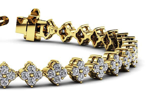 Fleur Diamond Cluster Lab - Grown Diamond Bracelet with 2.90 ct.(finished) 1.75mm - Luxury Time NYC