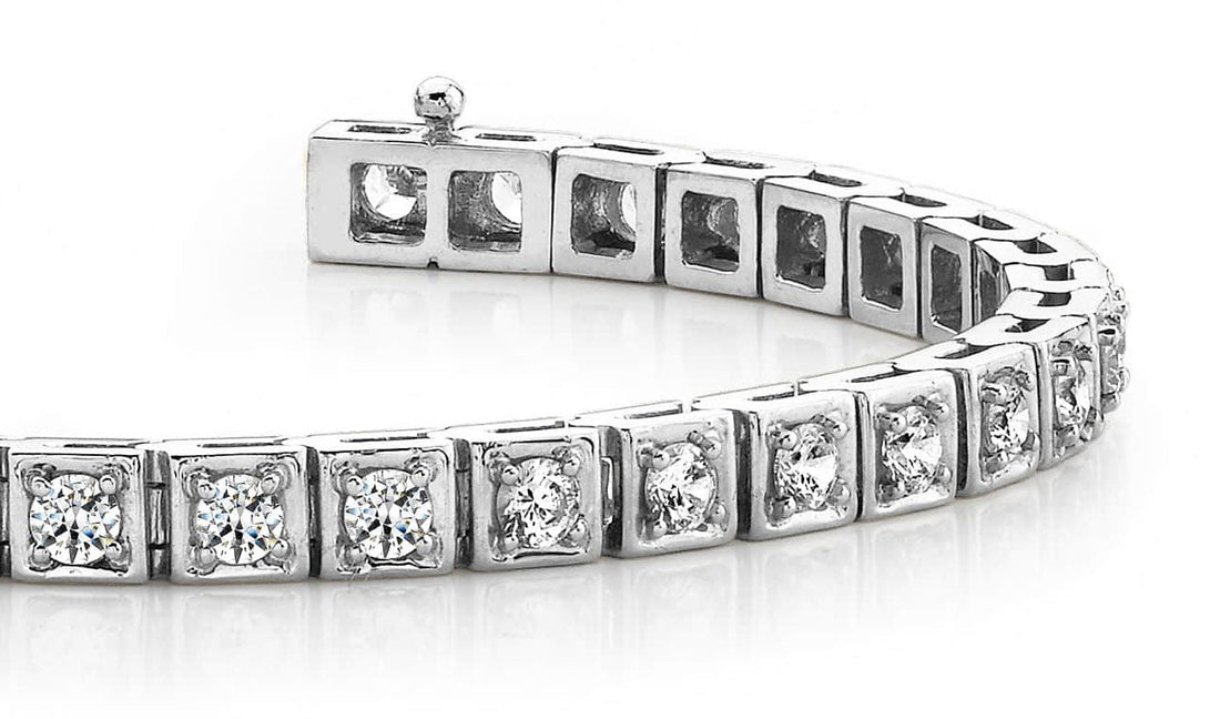 Floating Diamond Box Lab - Grown Diamond Tennis Bracelet with 2.46 ct.(finished) 2.5mm - Luxury Time NYC