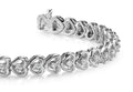 Floating Diamond Heart Diamond Bracelet with 0.82 ct.(finished) 1.5mm - Luxury Time NYC