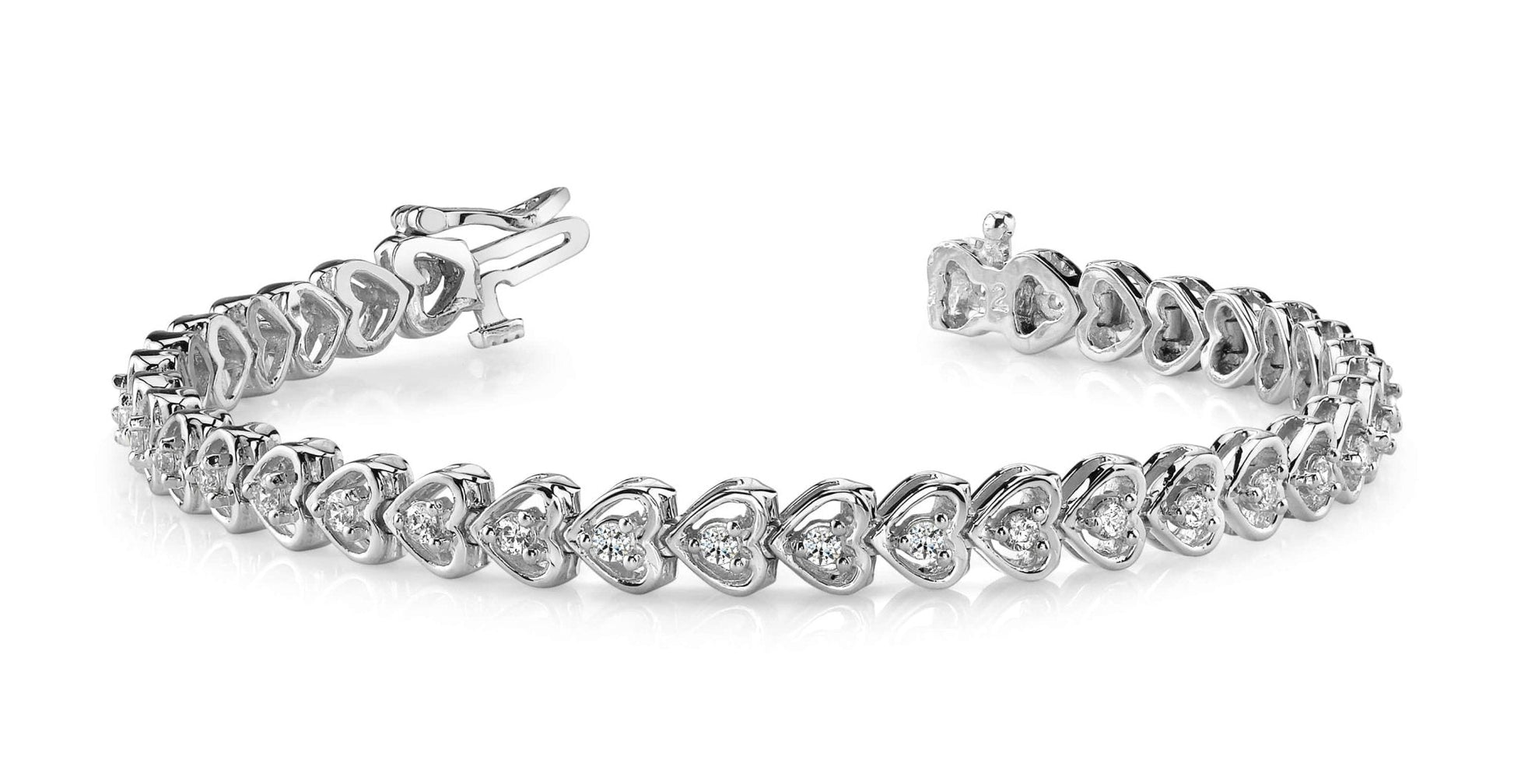 Floating Diamond Heart Lab - Grown Diamond Bracelet with 1.96 ct.(finished) 2.5mm - Luxury Time NYC