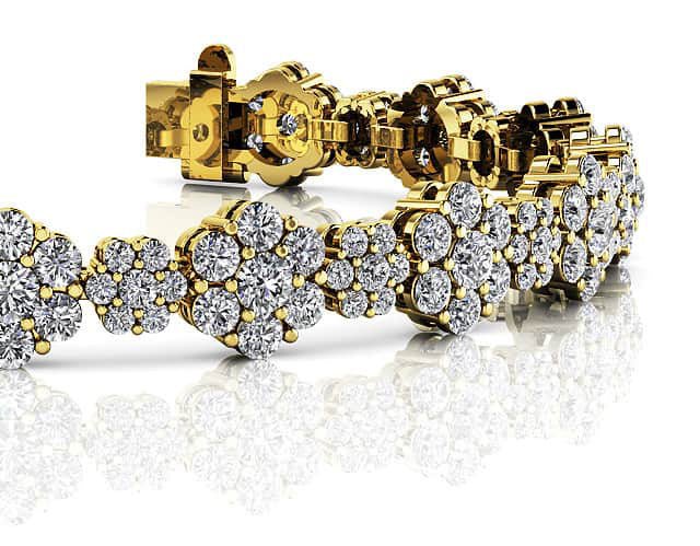 Flower Cluster Diamond Bracelet with 8.46 ct.(finished) - Luxury Time NYC