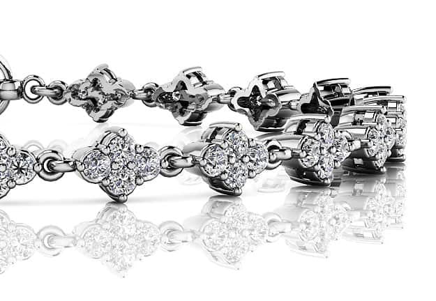 Flower Cluster Link Diamond Bracelet with 2.79 ct.(finished) 2.25mm - Luxury Time NYC