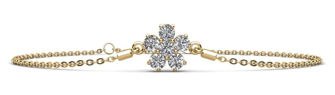 Flower Shaped Diamond Adjustable Diamond Bracelet with 0.96 ct.(finished) 3.5mm - Luxury Time NYC