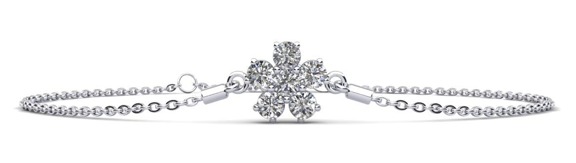 Flower Shaped Diamond Adjustable Diamond Bracelet with 0.96 ct.(finished) 3.5mm - Luxury Time NYC