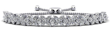 Flowers of Marquise Diamond Adjustable Lab - Grown Diamond Bracelet with 5.26 ct.(finished) 4x2mm, 2.8mm - Luxury Time NYC