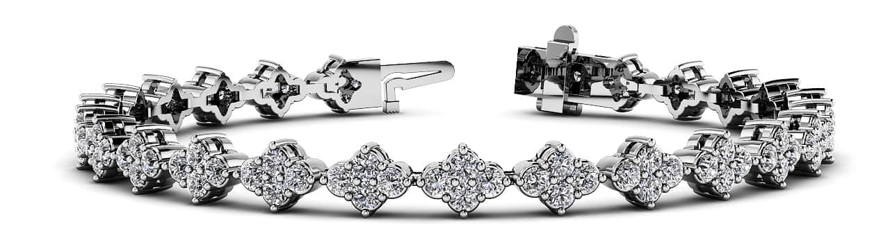 Four Clover Diamond Tennis Lab - Grown Diamond Bracelet with 2.73 ct.(finished) 1.75mm - Luxury Time NYC