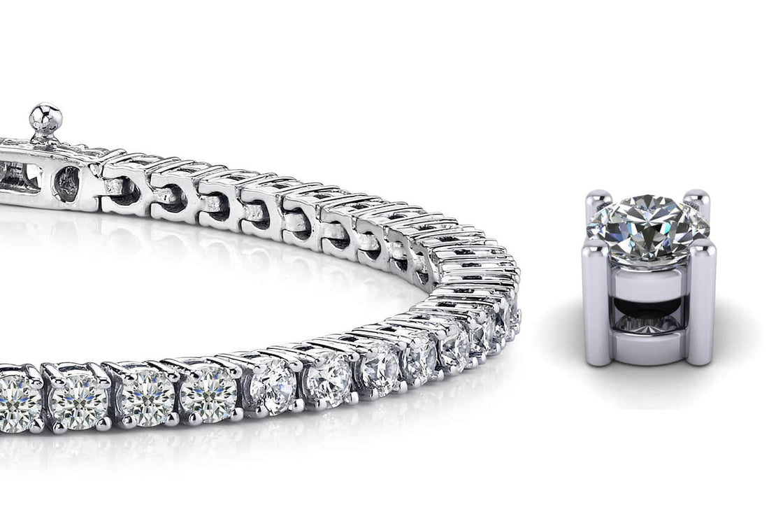 Four Prong Classic Lab - Grown Diamond Tennis Bracelet with 12.95 ct.(finished) 4.5mm - Luxury Time NYC