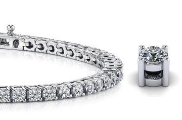 Four Prong Classic Lab - Grown Diamond Tennis Bracelet with 12.95 ct.(finished) 4.5mm - Luxury Time NYC