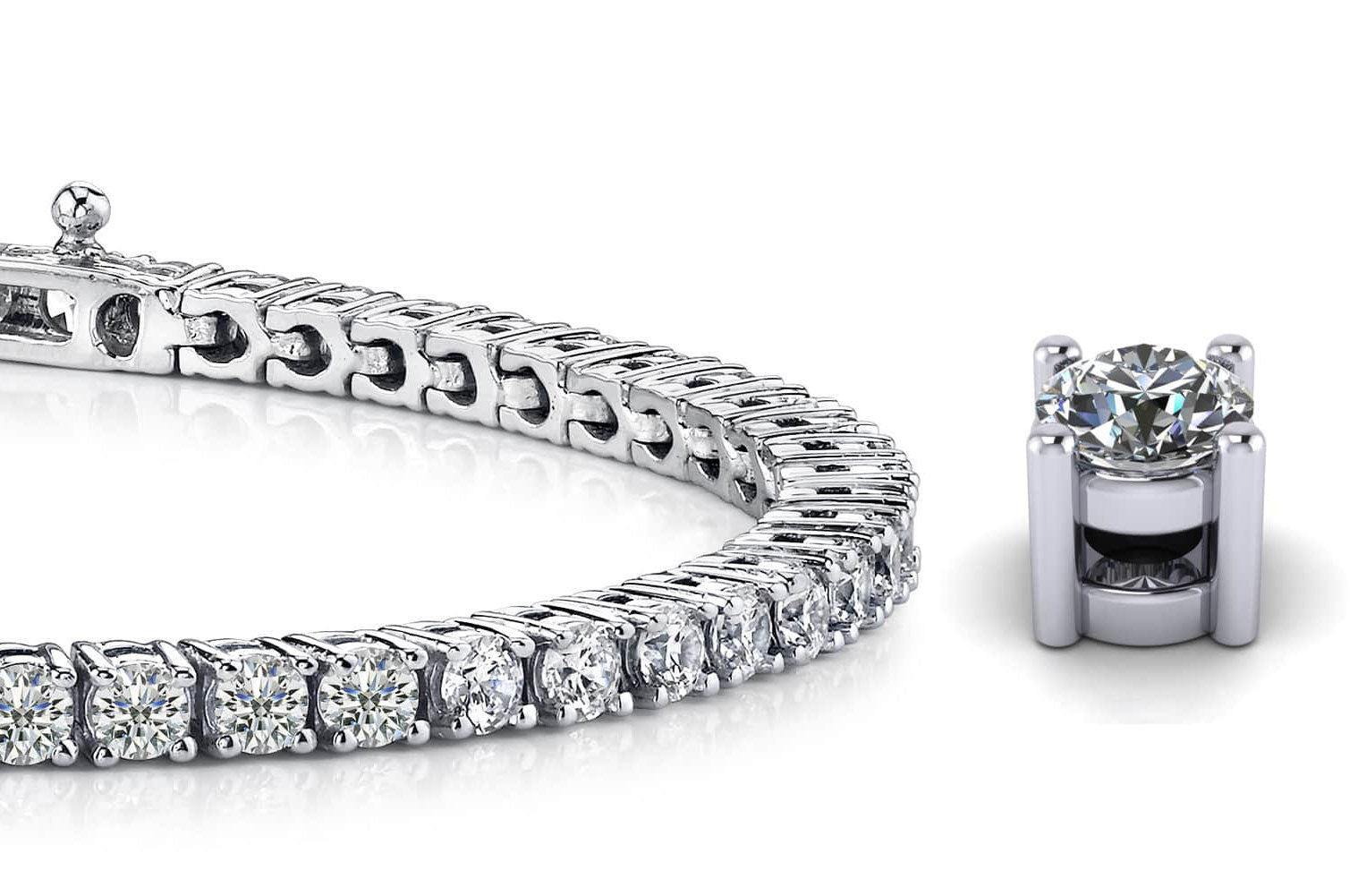 Four Prong Classic Lab - Grown Diamond Tennis Bracelet with 3.98 ct.(finished) 2.6mm - Luxury Time NYC