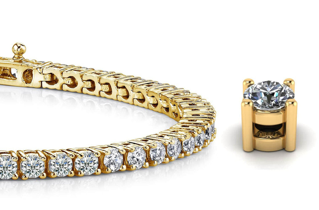 Four Prong Classic Lab - Grown Diamond Tennis Bracelet with 7.96 ct.(finished) 3.7mm - Luxury Time NYC