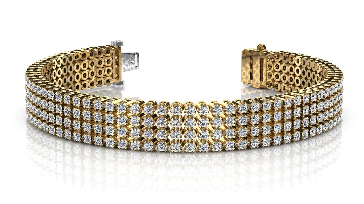 Four Row Diamond Bracelet with 8.82 ct.(finished) 2.0mm - Luxury Time NYC