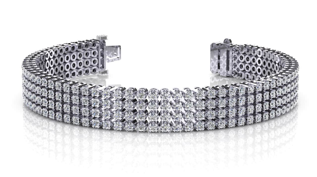 Four Row Lab - Grown Diamond Bracelet with 7.00 ct.(finished) 1.8mm - Luxury Time NYC