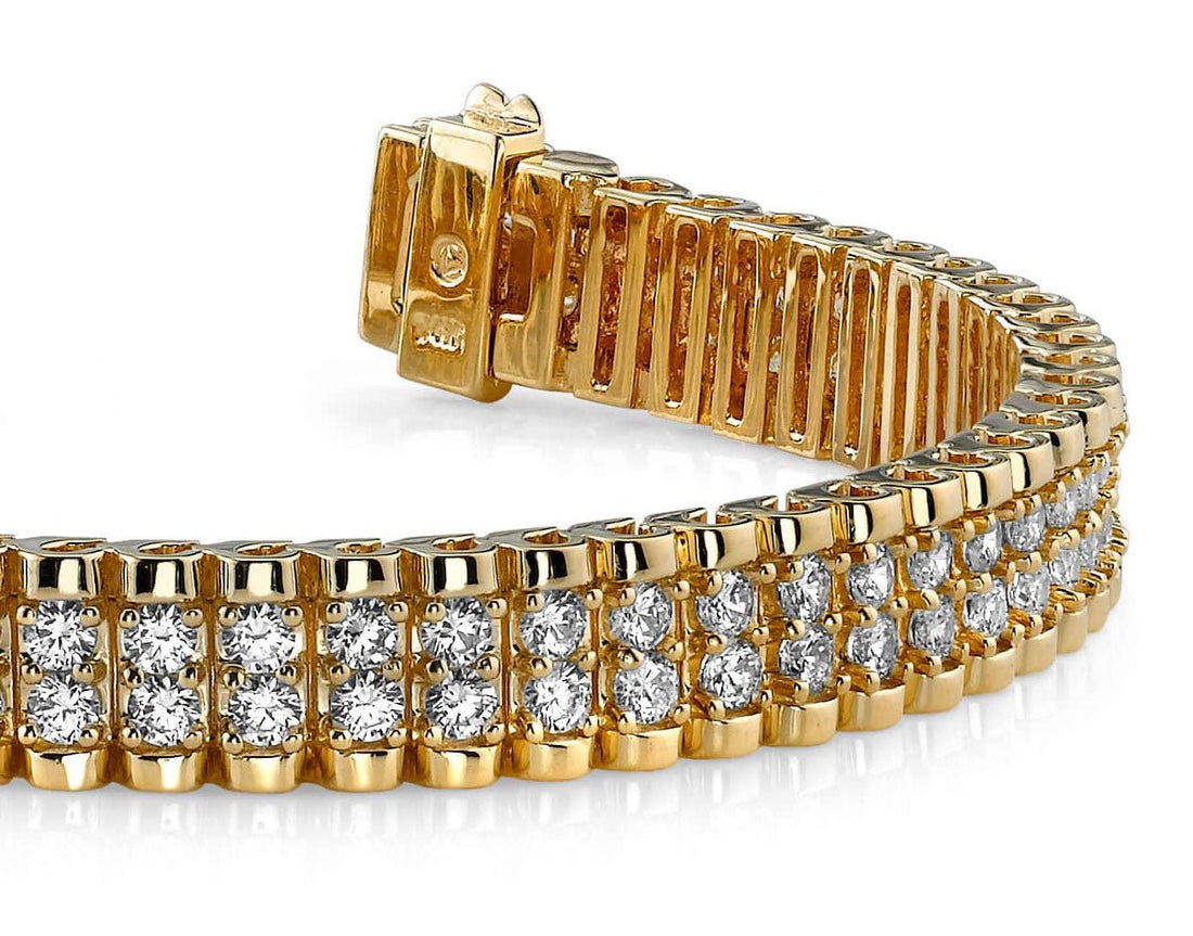 Grand Double Diamond Bracelet with 1.98 ct.(finished) 1.3mm - Luxury Time NYC