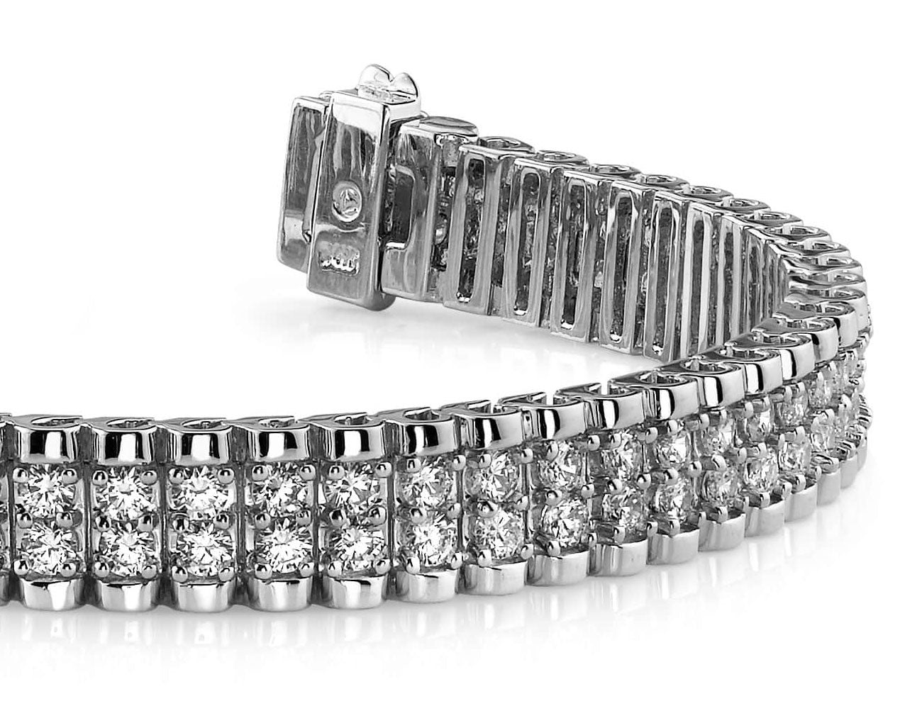 Grand Double Diamond Bracelet with 1.98 ct.(finished) 1.3mm - Luxury Time NYC