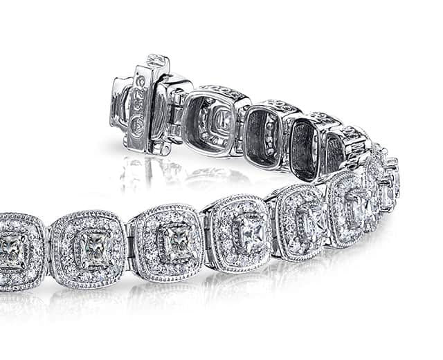 Grand Princess Cut Diamond Bracelet with 5.06 ct.(finished) 1.2mm, 2.8mm - Luxury Time NYC