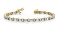 Half Bezel And Channel Set Diamond Bracelet with 2.08 ct.(finished) 2.7x1.4mm, 2mm - Luxury Time NYC