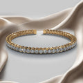 Half Bezel Set Flexible Diamond Bangle with 3.03 ct.(finished) 2.5mm - Luxury Time NYC