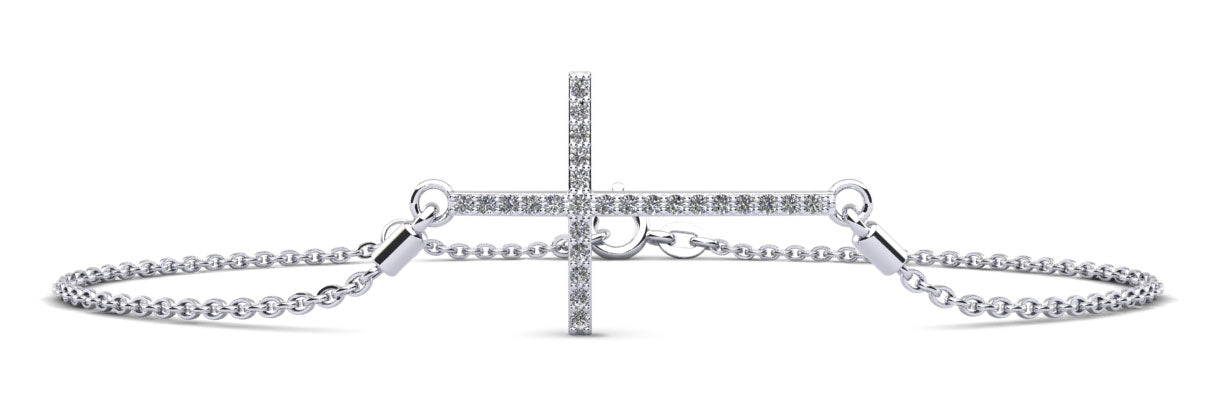 Holy Cross Diamond Adjustable Diamond Bracelet with 0.21 ct.(finished) 1.2mm - Luxury Time NYC