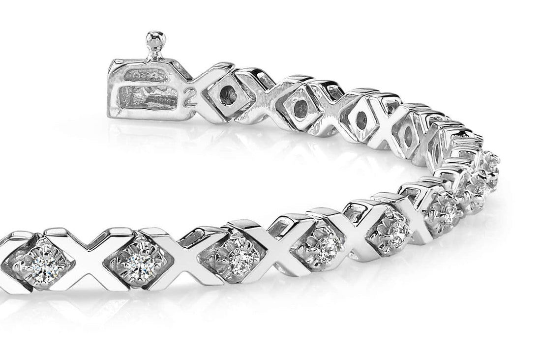 Illusion X And Diamond Bracelet with 0.66 ct.(finished) 1.5mm - Luxury Time NYC