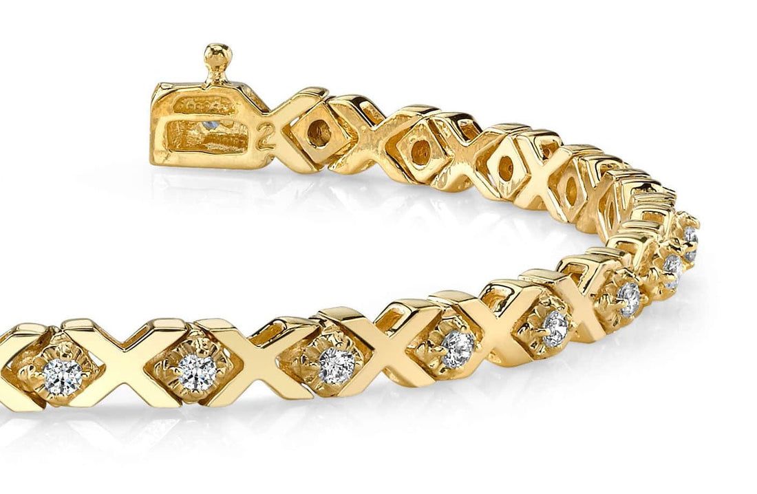 Illusion X And Diamond Bracelet with 0.66 ct.(finished) 1.5mm - Luxury Time NYC