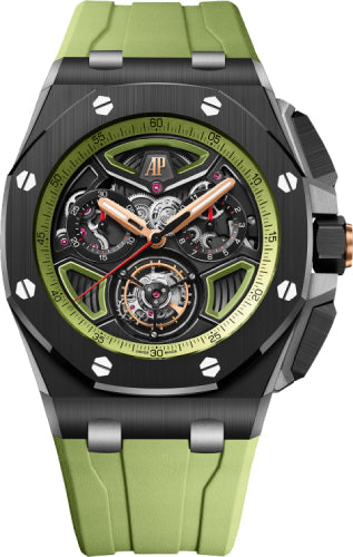 Audemars Piguet Royal Oak Offshore Selfwinding 43mm Flying Tourbillon Chronograph Ceramic Black/Green Dial | 26622CE.OO.D062CA.01