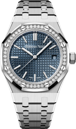 Audemars Piguet Royal Oak Stainless Steel 37mm Blue Dial Diamond Bezel | 15551ST.ZZ.1356ST.05