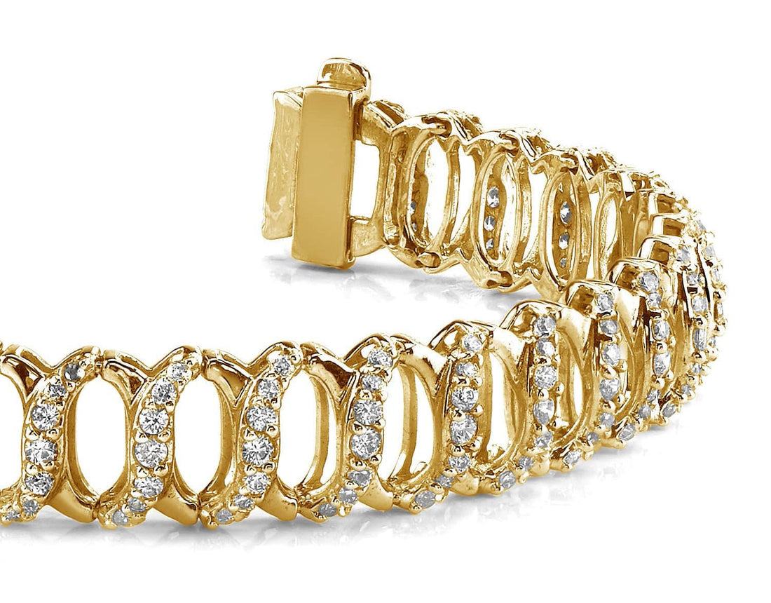 Intertwined Diamond Bracelet with 5.01 ct.(finished) 1.5mm, 1.75mm, 2mm - Luxury Time NYC