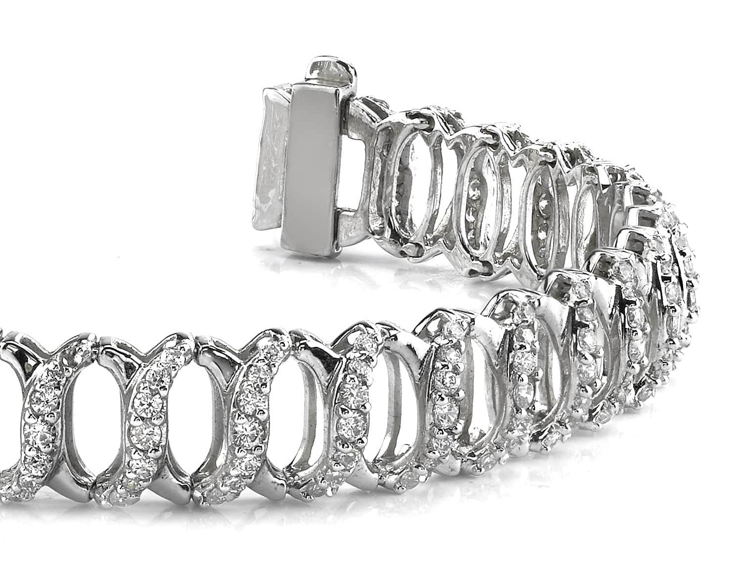 Intertwined Lab - Grown Diamond Bracelet with 5.01 ct.(finished) 1.5mm, 1.75mm, 2mm - Luxury Time NYC