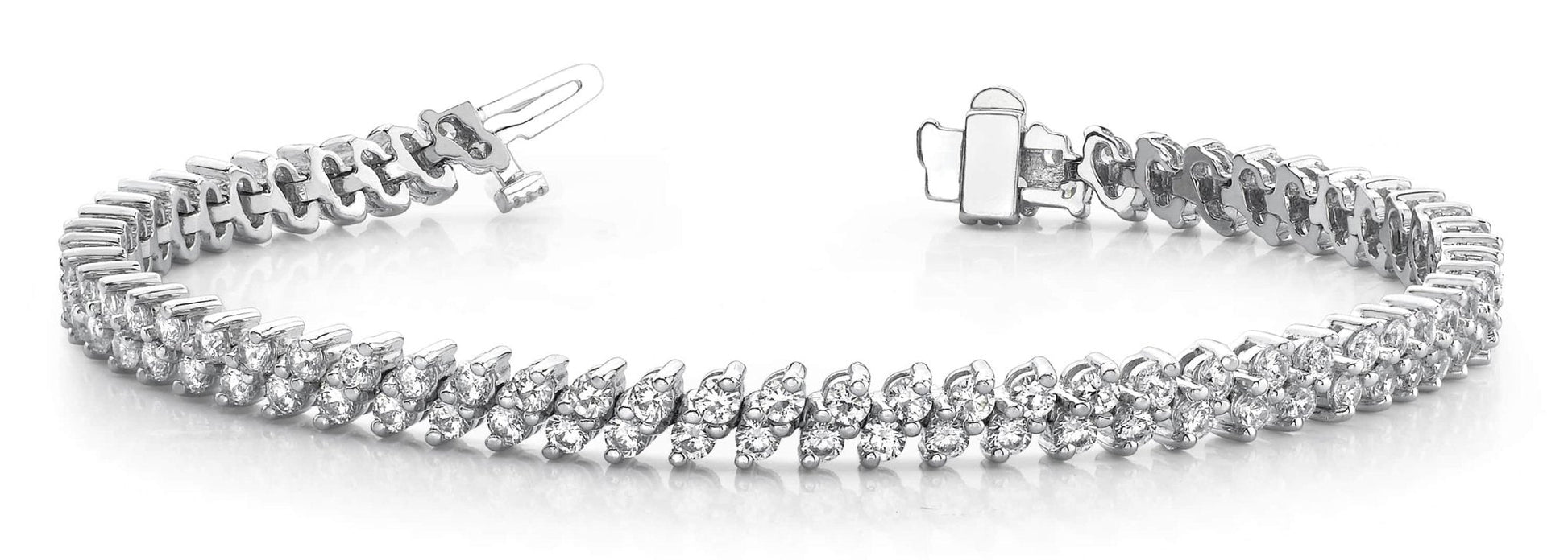 Italic Diamond Tennis Bracelet Lab - Grown Diamond with 3.96 ct.(finished) 2mm - Luxury Time NYC