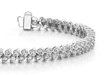 Italic Diamond Tennis Diamond Bracelet with 4.99 ct.(finished) 2.25mm - Luxury Time NYC