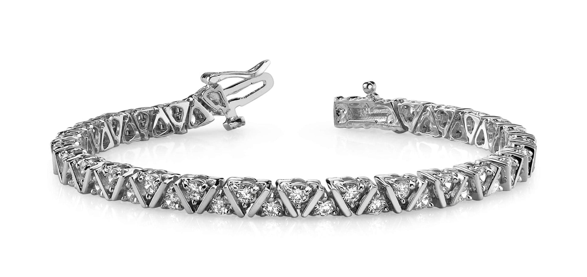 Leaning Fence Diamond Bracelet with 1.02 ct.(finished) 1.4mm - Luxury Time NYC